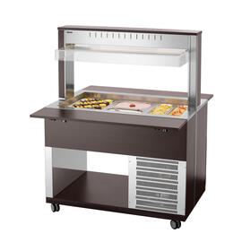 cold buffet on wheels K3110-200W wenge coloured | suitable for 3 x GN 1/1 - 200 mm | 3 bridging bars product photo  S