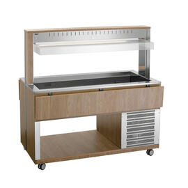cold buffet on wheels K4110-200U elm colored | suitable for 4 x GN 1/1 - 200 mm | 4 connecting bars product photo  S