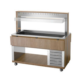cold buffet on wheels K4110-200U elm colored | suitable for 4 x GN 1/1 - 200 mm | 4 connecting bars product photo  S