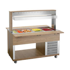 cold buffet on wheels K4110-200U elm colored | suitable for 4 x GN 1/1 - 200 mm | 4 connecting bars product photo