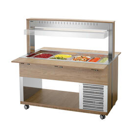 cold buffet on wheels K4110-200U elm colored | suitable for 4 x GN 1/1 - 200 mm | 4 connecting bars product photo  S