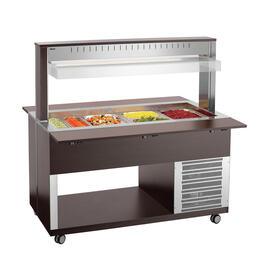cold buffet on wheels K4110-200W wenge coloured | suitable for 4 x GN 1/1 - 200 mm | 4 connecting bars product photo