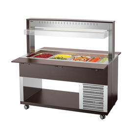 cold buffet on wheels K4110-200W wenge coloured | suitable for 4 x GN 1/1 - 200 mm | 4 connecting bars product photo  S