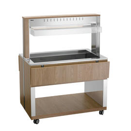 hot buffet on wheels W3110-200U | elm colored 230 volts with illumination | suitable for 3 x GN 1/1 product photo  S