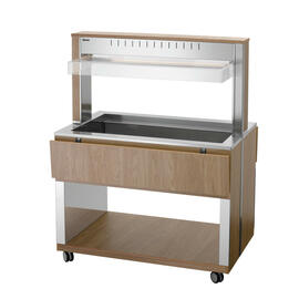 hot buffet on wheels W3110-200U | elm colored 230 volts with illumination | suitable for 3 x GN 1/1 product photo  S
