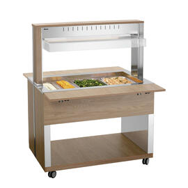hot buffet on wheels W3110-200U | elm colored 230 volts with illumination | suitable for 3 x GN 1/1 product photo