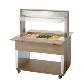hot buffet on wheels W3110-200U | elm colored 230 volts with illumination | suitable for 3 x GN 1/1 product photo  S