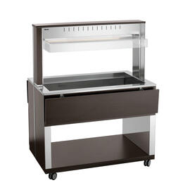 hot buffet on wheels W3110-200W | wenge coloured 230 volts with illumination | suitable for 3 x GN 1/1 product photo  S