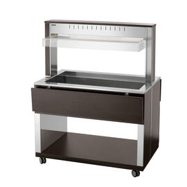hot buffet on wheels W3110-200W | wenge coloured 230 volts with illumination | suitable for 3 x GN 1/1 product photo  S