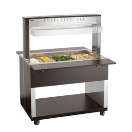hot buffet on wheels W3110-200W | wenge coloured 230 volts with illumination | suitable for 3 x GN 1/1 product photo