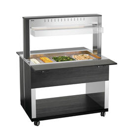 hot buffet on wheels W3110-200A | anthracite 230 volts with illumination | suitable for 3 x GN 1/1 product photo