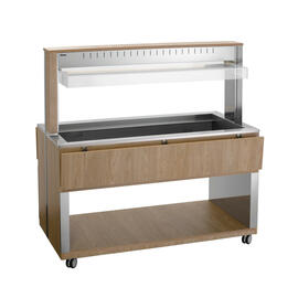 hot buffet on wheels W4110-200U | elm colored 230 volts with illumination | suitable for 4 x GN 1/1 product photo  S