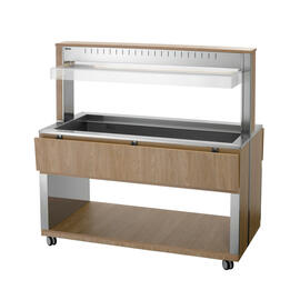 hot buffet on wheels W4110-200U | elm colored 230 volts with illumination | suitable for 4 x GN 1/1 product photo  S