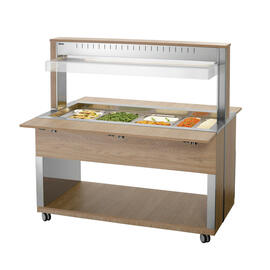 hot buffet on wheels W4110-200U | elm colored 230 volts with illumination | suitable for 4 x GN 1/1 product photo  S