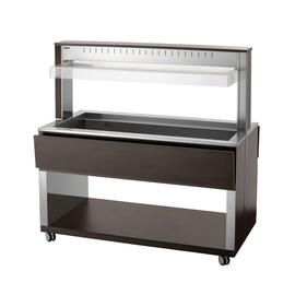 hot buffet on wheels W4110-200W | wenge coloured 230 volts with illumination | suitable for 4 x GN 1/1 product photo  S