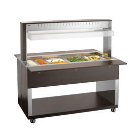 hot buffet on wheels W4110-200W | wenge coloured 230 volts with illumination | suitable for 4 x GN 1/1 product photo