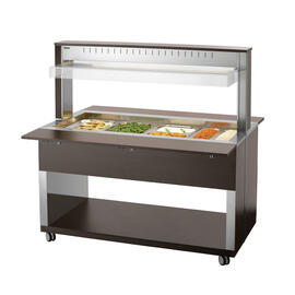 hot buffet on wheels W4110-200W | wenge coloured 230 volts with illumination | suitable for 4 x GN 1/1 product photo  S