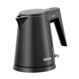 electric kettle 0.6 ltr black plastic stainless steel product photo