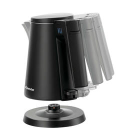 electric kettle 0.6 ltr black plastic stainless steel product photo  S