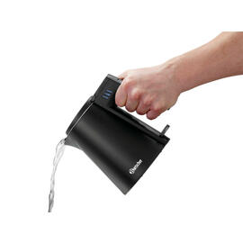 electric kettle 0.6 ltr black plastic stainless steel product photo  S