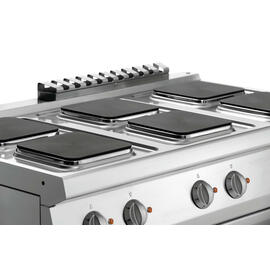 6 zone electric stove gastronorm 400 volts 19.25 kW | oven | doored cabinet part | angular cooking plates product photo  S