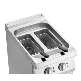 floor standing electric fryer | 2 basins 2 baskets 18 ltr | 400 volts 15 kW product photo  S