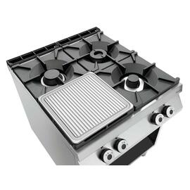 Grill plate 900-R for gas stoves, cast iron, grooved, 390 x 390 x H 17 mm, with juice groove product photo  S