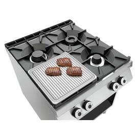 Grill plate 900-R for gas stoves, cast iron, grooved, 390 x 390 x H 17 mm, with juice groove product photo  S