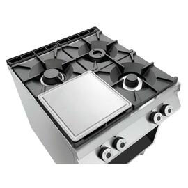 Frying plate 900-G, cast iron, smooth, 390 x 390 x H 19 mm, with juice groove product photo  S