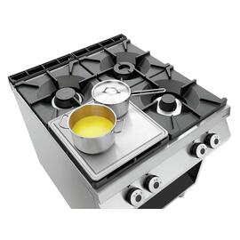 Frying plate 900-G, cast iron, smooth, 390 x 390 x H 19 mm, with juice groove product photo  S