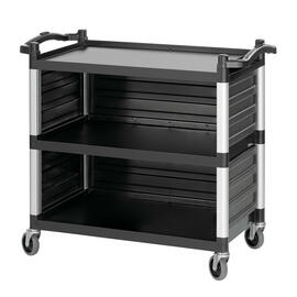 serving trolley | clearing trolley TSA300V black | 3 shelves L 1000 mm W 495 mm H 920 mm product photo  S