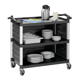 serving trolley | clearing trolley TSA300V black | 3 shelves L 1000 mm W 495 mm H 920 mm product photo