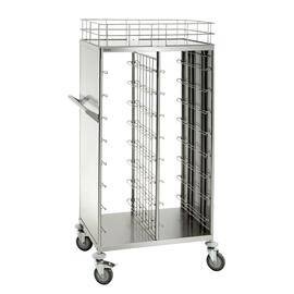 Tray dolly | Trolley with railing  | 530 x 325 mm  | 442 x 343 mm  H 1700 mm product photo  S