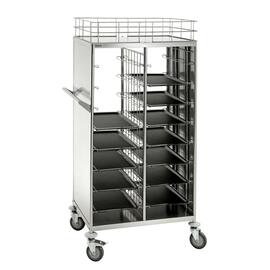 Tray dolly | Trolley with railing  | 530 x 325 mm  | 442 x 343 mm  H 1700 mm product photo