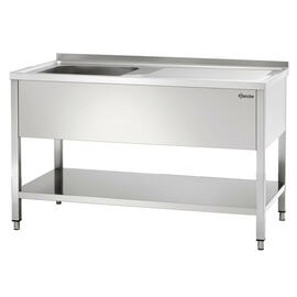 kitchen sink with drainboard on the right 1 basin | 500 x 500 x 250 mm with bottom shelf L 1400 mm W 700 mm product photo