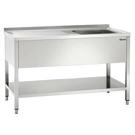 kitchen sink with drainboard on the left 1 basin | 500 x 500 x 250 mm with bottom shelf L 1400 mm W 700 mm product photo