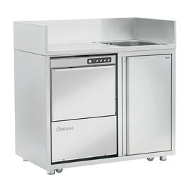 mobile dishwashing center BR1200 GS | 1 basin | drainboard on the left product photo  S