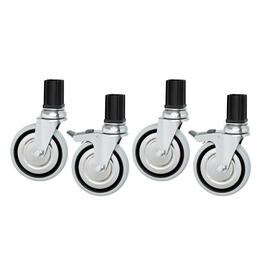 308243 Lenkrollen für Arbeitstische, 1 Satz, 4 Lenkrollen, 2 davon mit Feststellern, Arbeitshöhe bei Rolleneinsatz 990 mm product photo