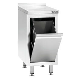 litter bin cabinet 400 mm  x 700 mm  H 850 mm 1 compartment with Tipping door | upstand product photo