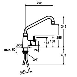 Single lever 40L-3601B outreach 300 mm  H 828 mm product photo  S