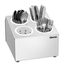 cutlery container BK40 stainless steel 4 compartments product photo  S