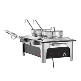 electric soup station with 2 pots 230 volts 2200 watts  L 636 mm  H 460 mm product photo  S