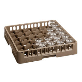 dish basket brown 500 x 500 mm  H 100 mm | 36 compartments 73 x 73 mm  H 83 mm product photo  S