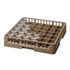 dish basket brown 500 x 500 mm  H 100 mm | 36 compartments 73 x 73 mm  H 83 mm product photo  S