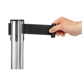 shut-off column 1800 stainless steel | webbing colour black barrier length 1.8 m product photo  S