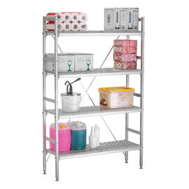 rack system Kit 4, B1070 plastic aluminium 1142 mm 360 mm  H 1800 mm shelf load 50 kg bay load 500 kg product photo