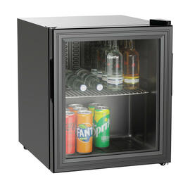 glass door refrigerator 46 black | compressor cooling product photo