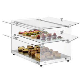 buffet showcase 5400 2E-K silver coloured | 2 shelves | straight product photo  S