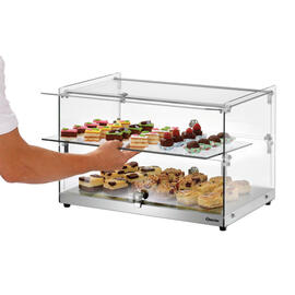buffet showcase 5400 2E-K silver coloured | 2 shelves | straight product photo  S