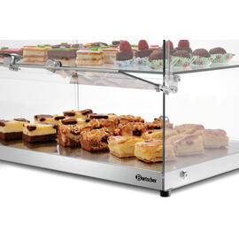 buffet showcase 5400 2E-K silver coloured | 2 shelves | straight product photo  S